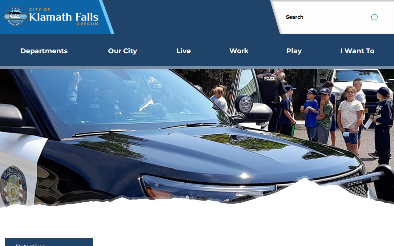 Klamath Falls criminal records page for police records