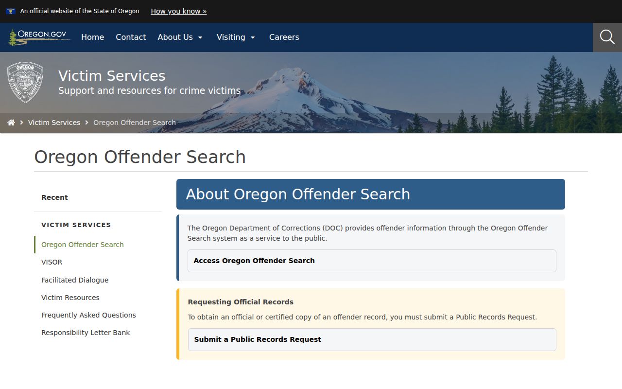 Oregon Offender Search for Klamath County criminal custody records