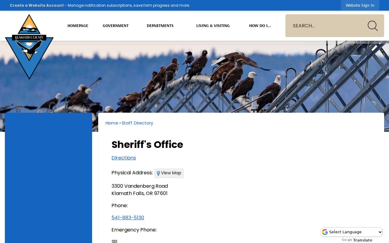 Klamath County criminal records sheriff directory